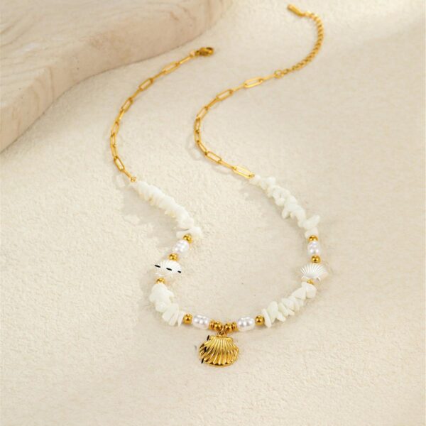 Beach Ocean Style Shell Necklace, Starfish Shell Pendant Necklace, Bracelet Accessories - 图片 5