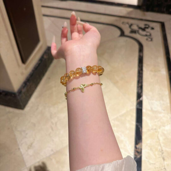 Natural Yellow Crystal Tower Mountain Yellow Calcite 10mm Wealth Bracelet 🌟 - 图片 4