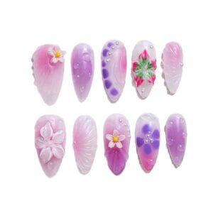 Handmade Nail Art with 3D Floral Petal Resin Accessories 🌸💅