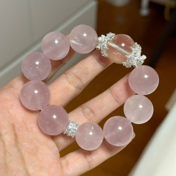 Natural Crystal - Big Mii（15mm) Rose Quartz Bracelet 🌸✨ - 图片 4