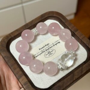 Natural Crystal - Big Mii（15mm) Rose Quartz Bracelet 🌸✨